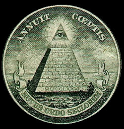 The eye of the pyramid, seen here on the dollar bill, is often interpreted as a symbol of the Illuminati.